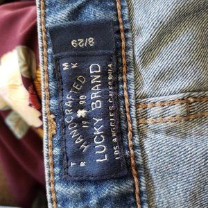 Lucky Brand Bridgette skinny floral embroidered distressed jeans 8/29